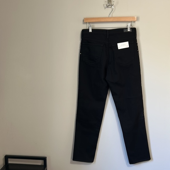 AG Adriano Goldschmied Isabelle High Rise Straight Leg Black Meteor Shower NEW - Picture 10 of 15